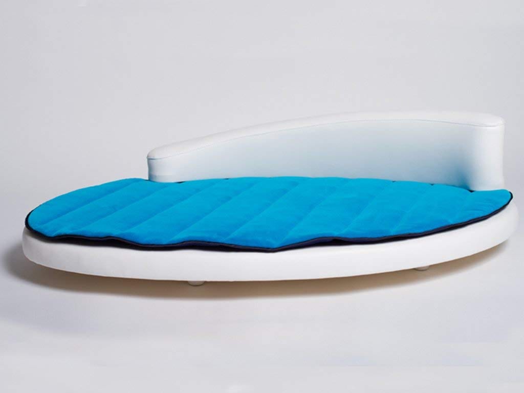 Blue & white round pet sofa